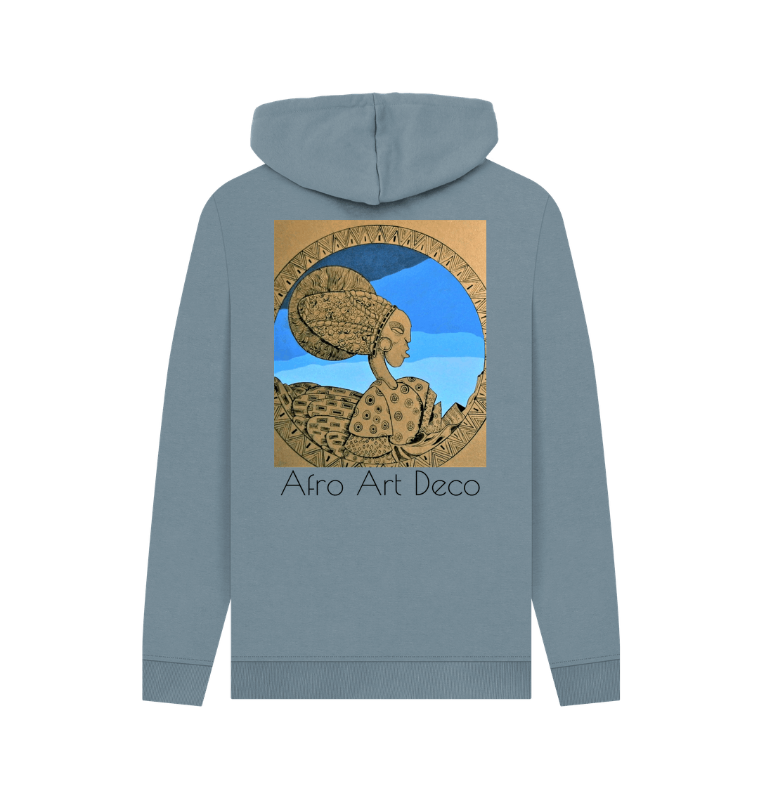 Stone Blue Printed Hoody