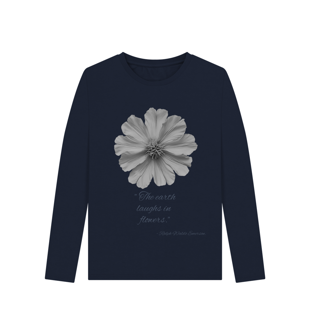 Navy Blue Printed Long Sleeve T Shirt
