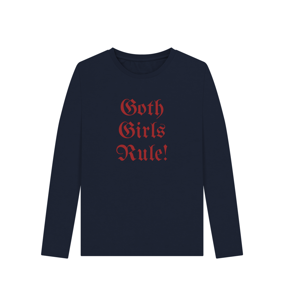 Navy Blue Printed Long Sleeve T Shirt