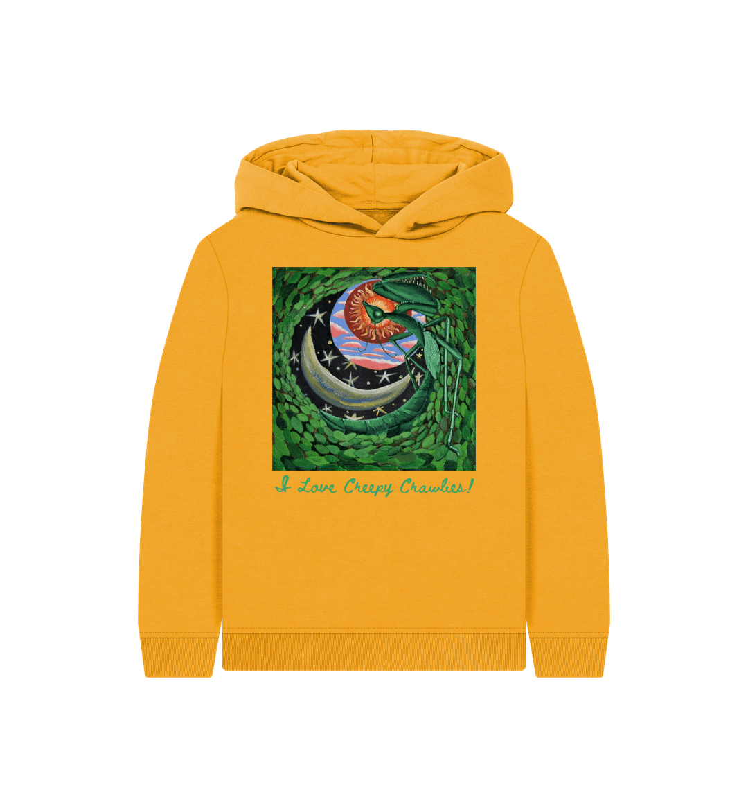 Mustard Printed Kids Hoodie