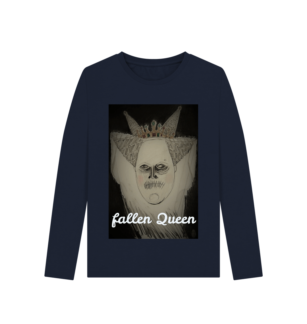 Navy Blue Printed Long Sleeve T Shirt