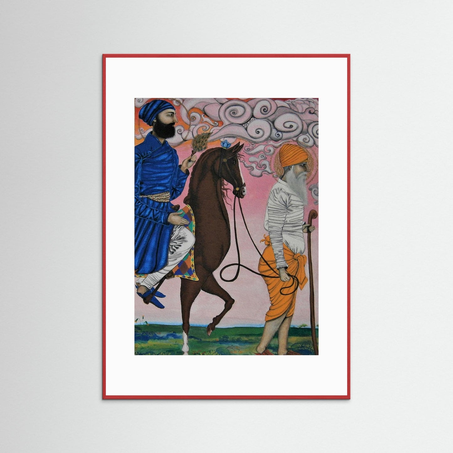 Guru Angad Dev on Horseback.