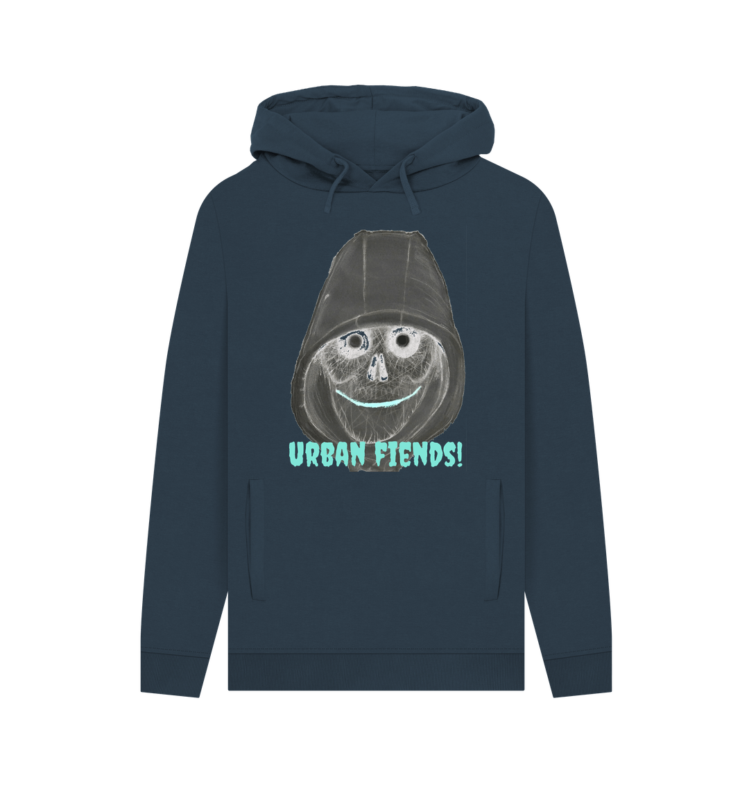 Navy Printed Hoody