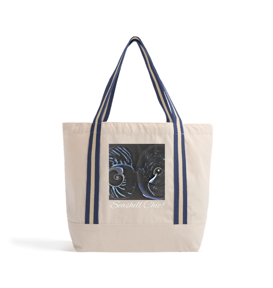 Natural/French Navy Heat Transfer Bag