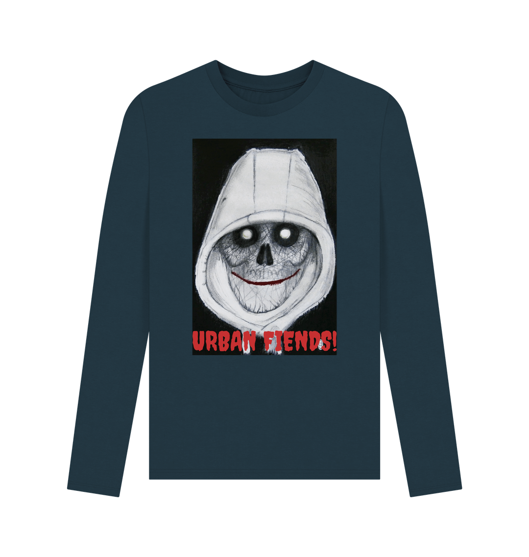 Denim Blue Printed Long Sleeve T Shirt
