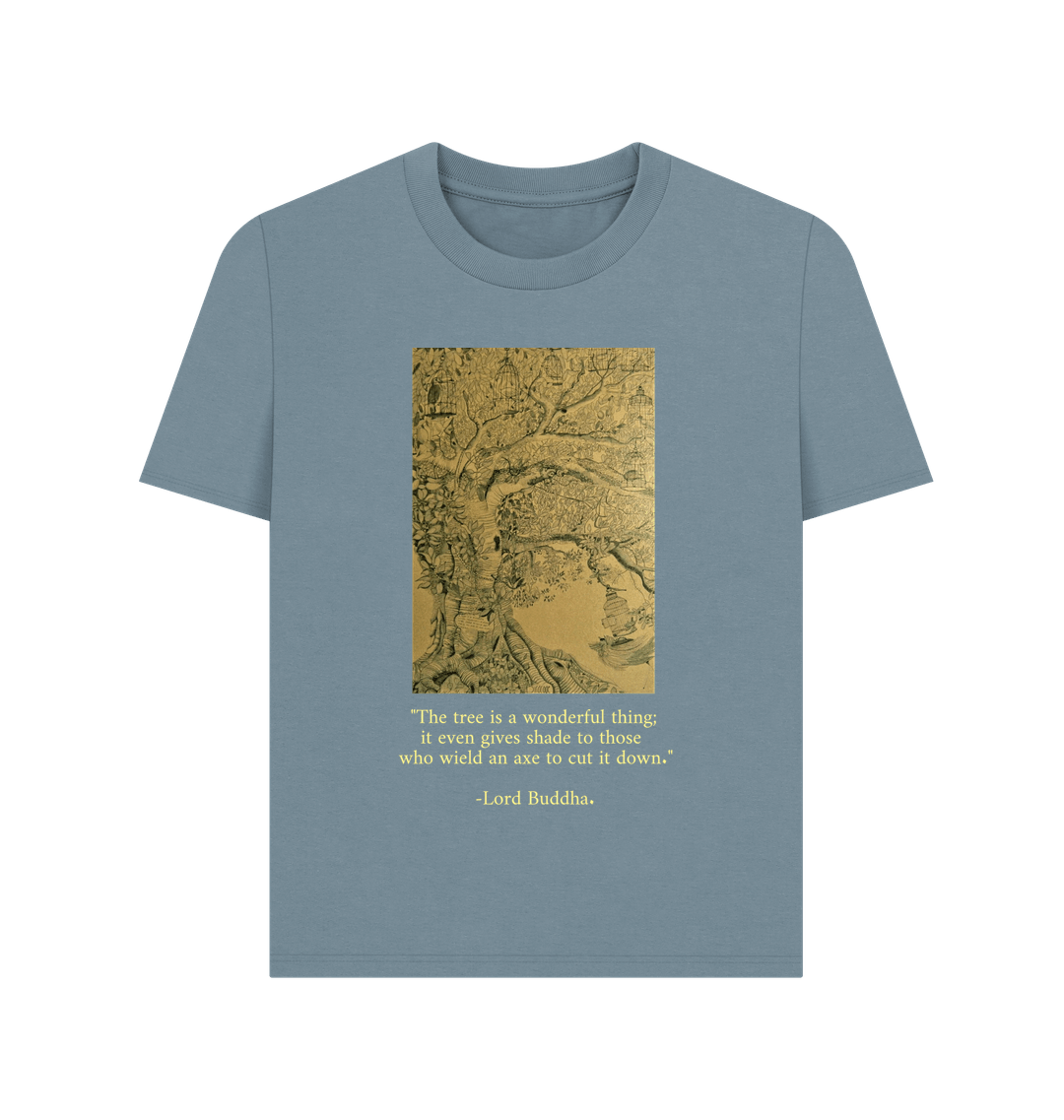 Stone Blue Printed T-shirt
