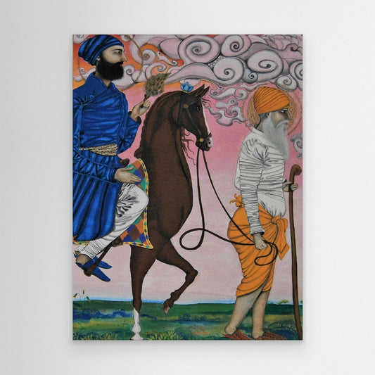 Guru Angad Dev on Horseback.
