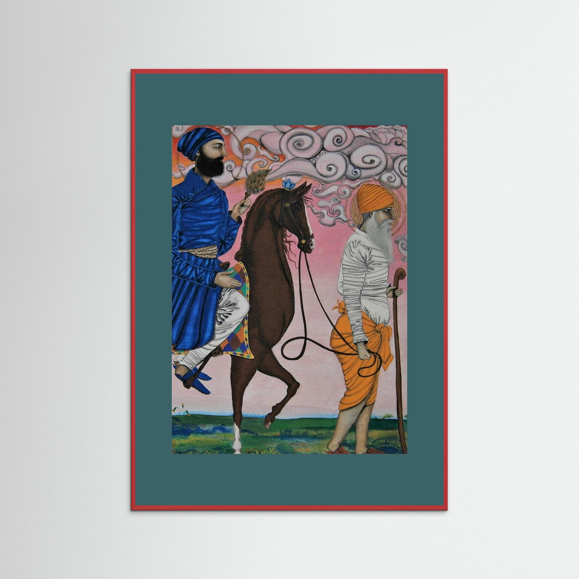 Guru Angad Dev on Horseback.