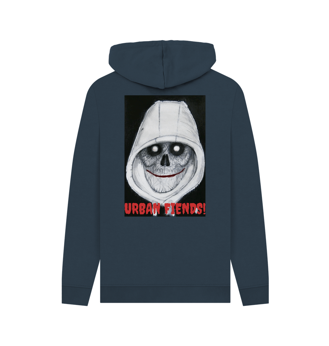 Navy Printed Hoody