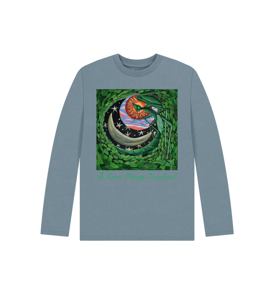 Stone Blue Printed Kids T-Shirt
