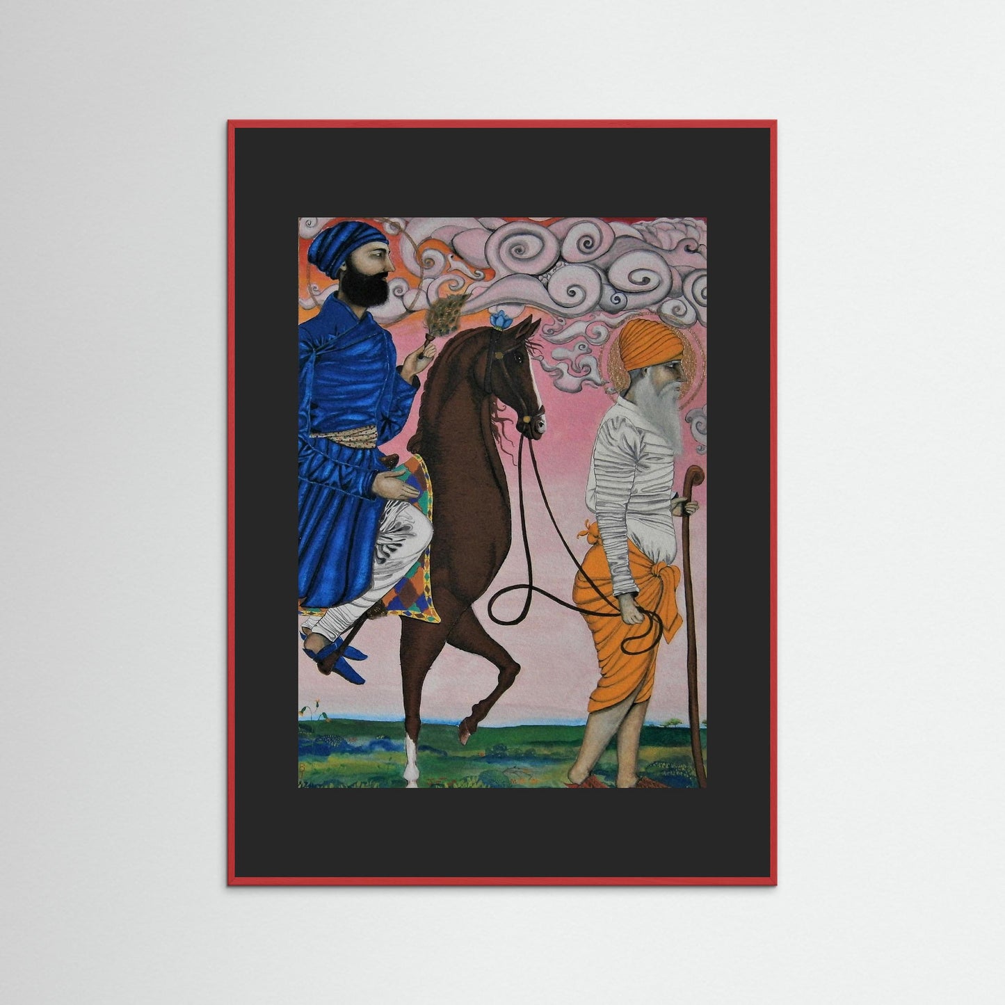 Guru Angad Dev on Horseback.