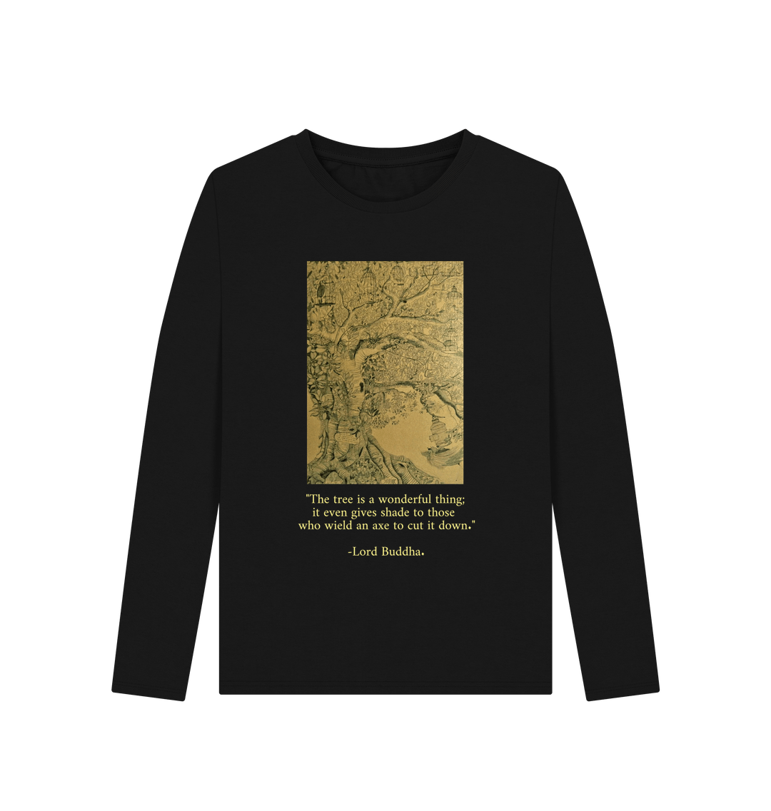 Black Printed Long Sleeve T Shirt