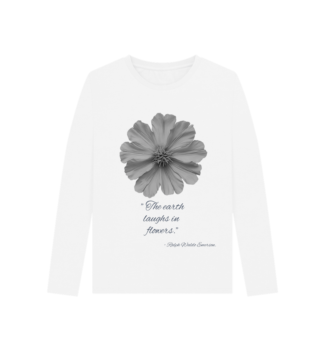 White Printed Long Sleeve T Shirt