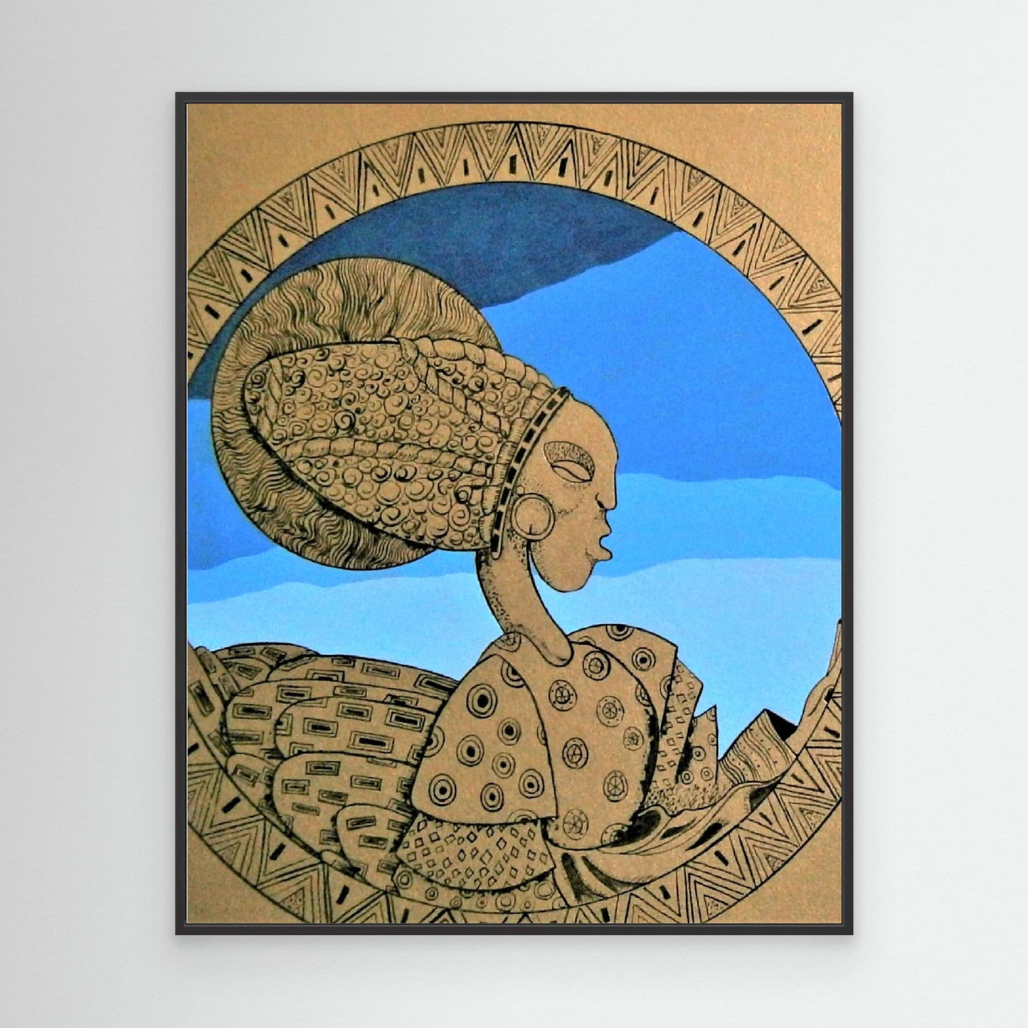 Afro Art Deco Woman In Gold.