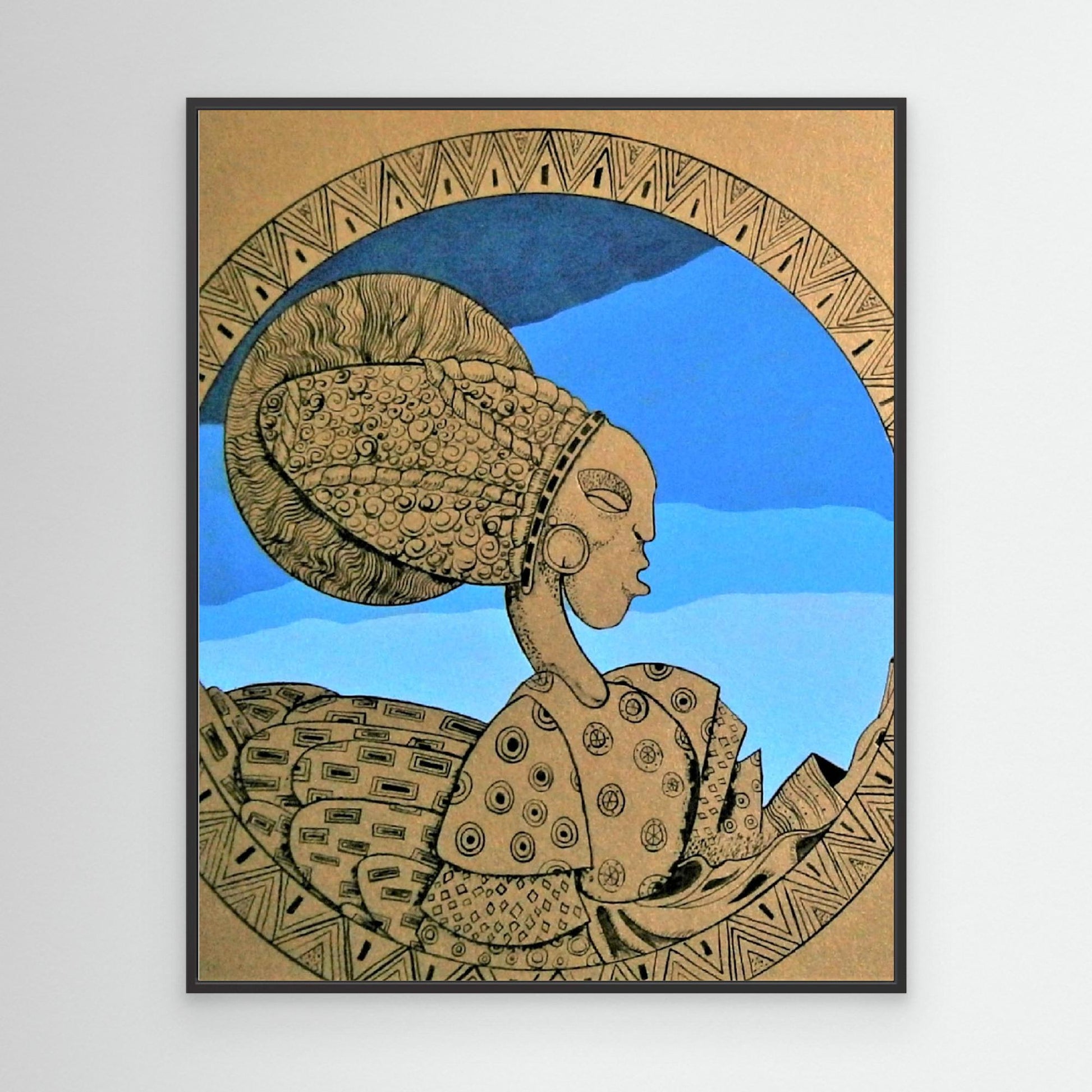 Afro Art Deco Woman In Gold.