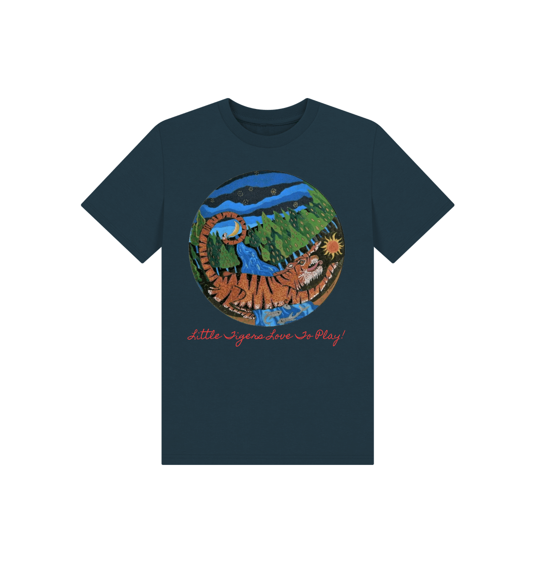 Denim Blue Printed Kids T-Shirt