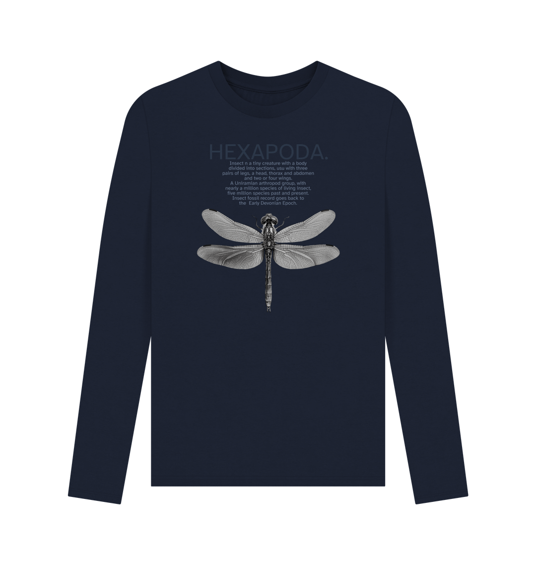Navy Blue Printed Long Sleeve T Shirt