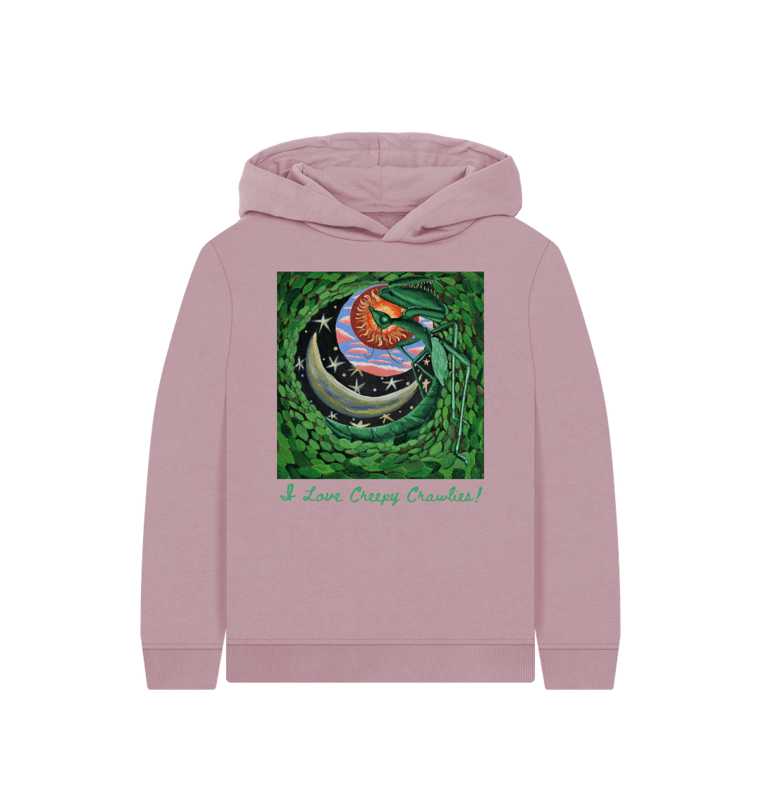 Mauve Printed Kids Hoodie