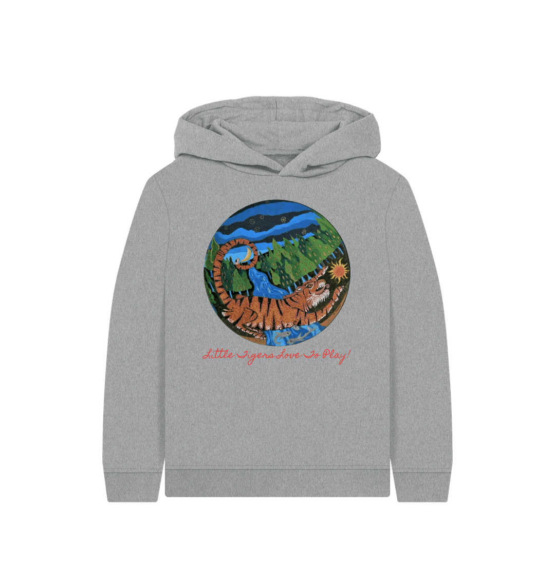Athletic Grey Printed Kids Hoodie