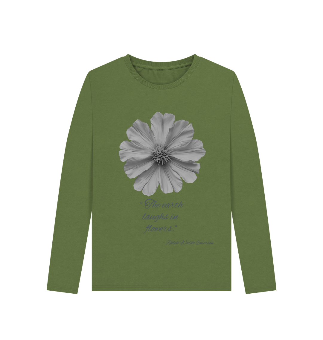 Khaki Printed Long Sleeve T Shirt