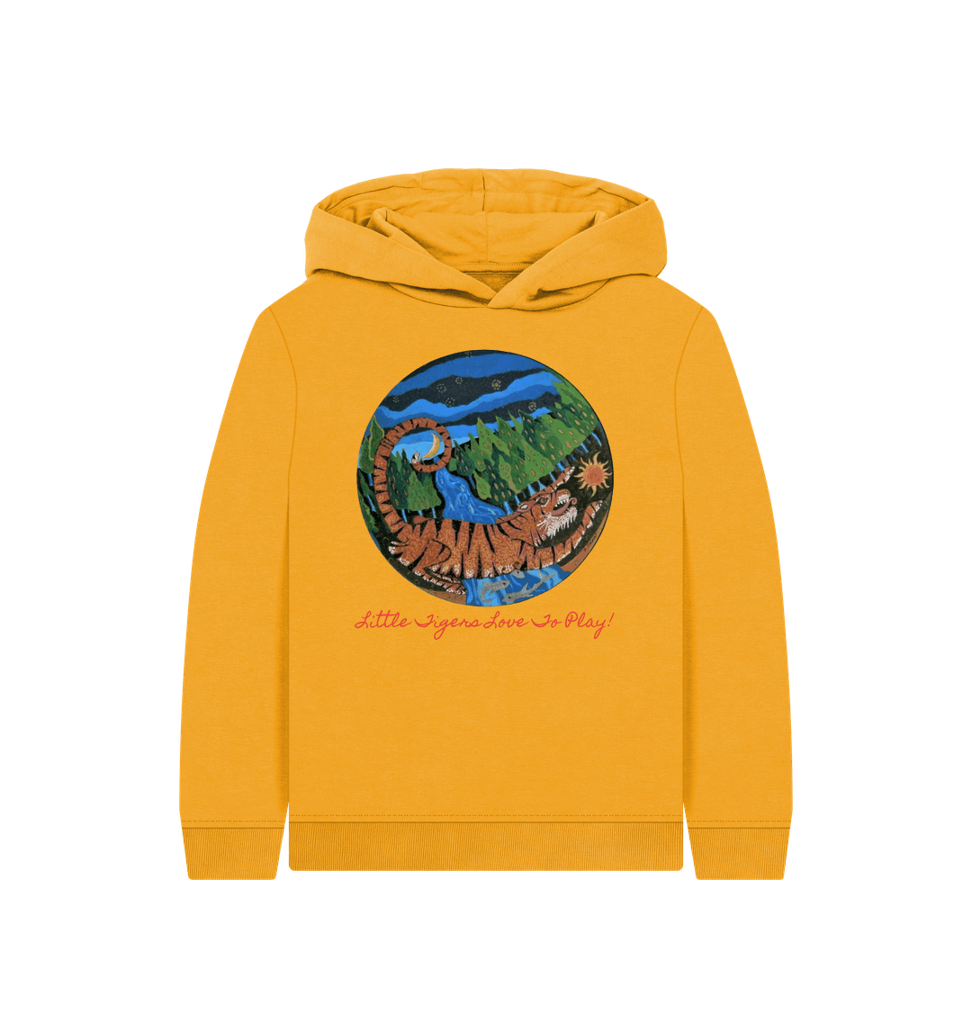 Mustard Printed Kids Hoodie