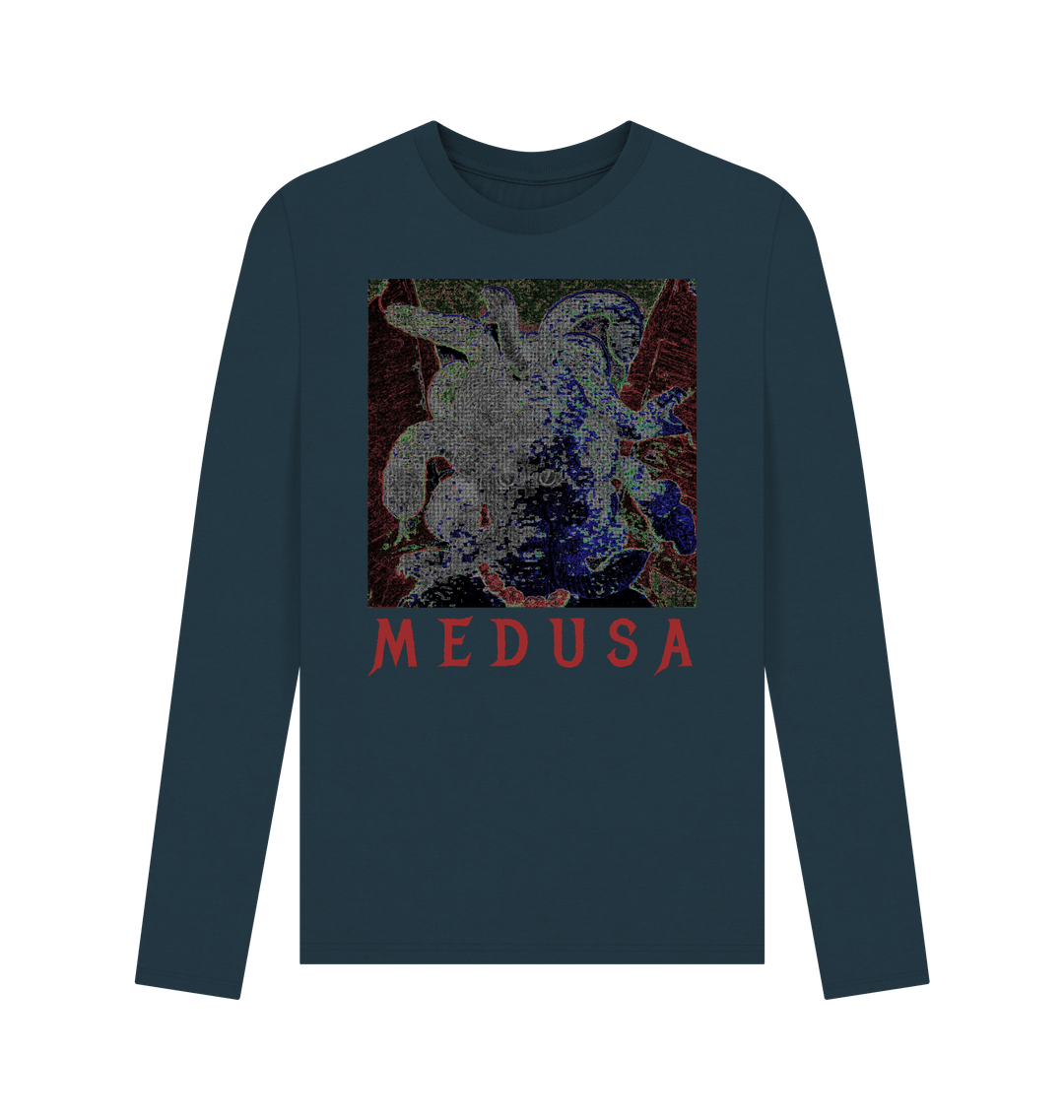 Denim Blue Printed Long Sleeve T Shirt