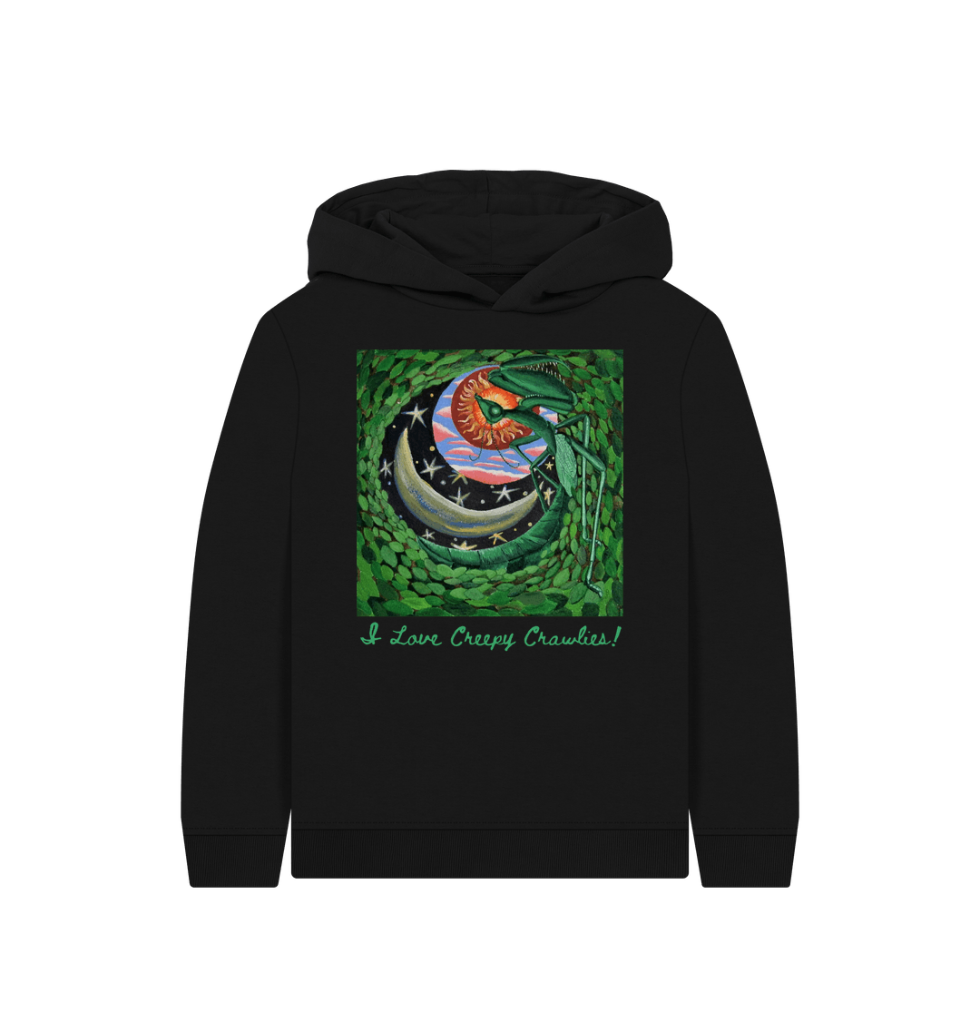Black Printed Kids Hoodie