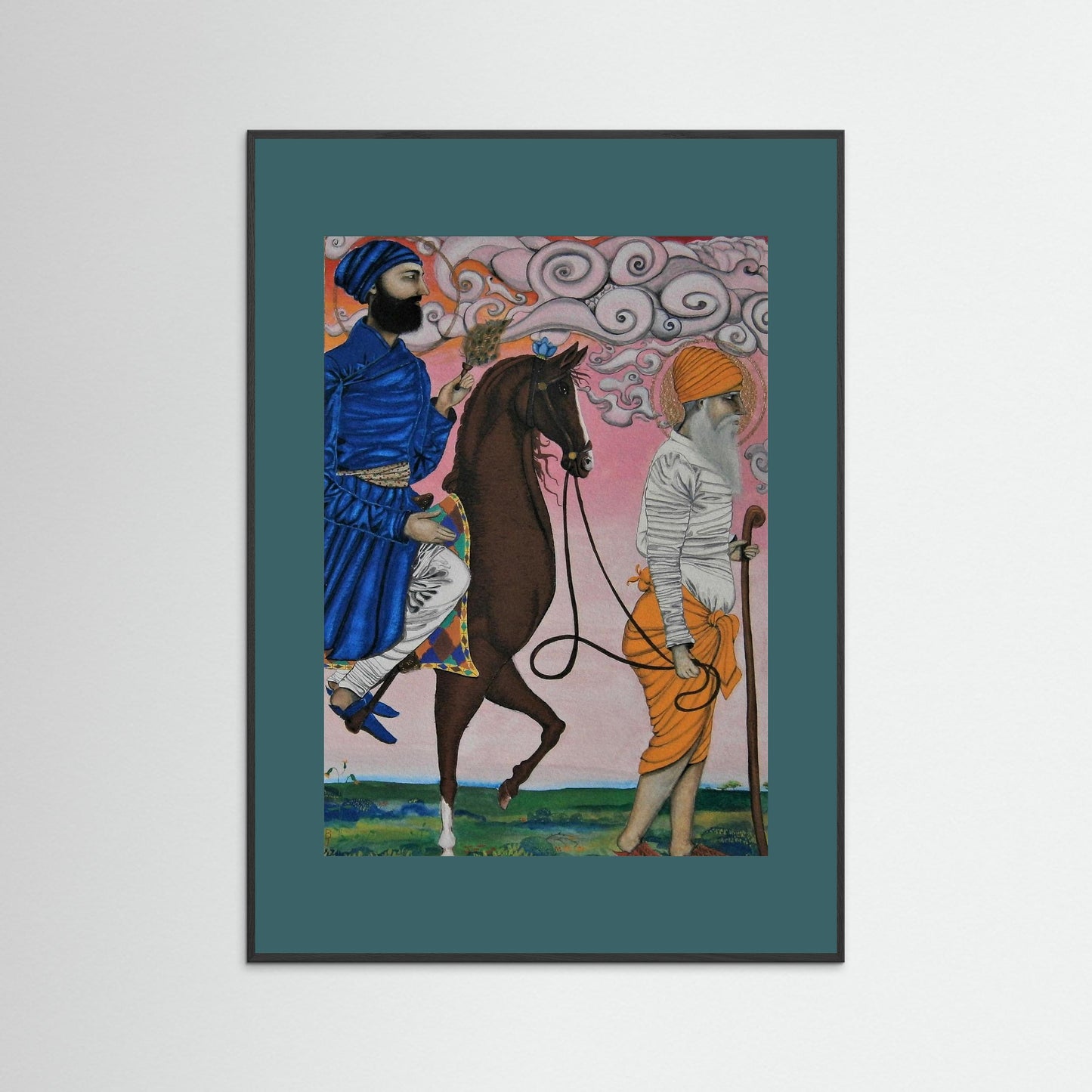 Guru Angad Dev on Horseback.