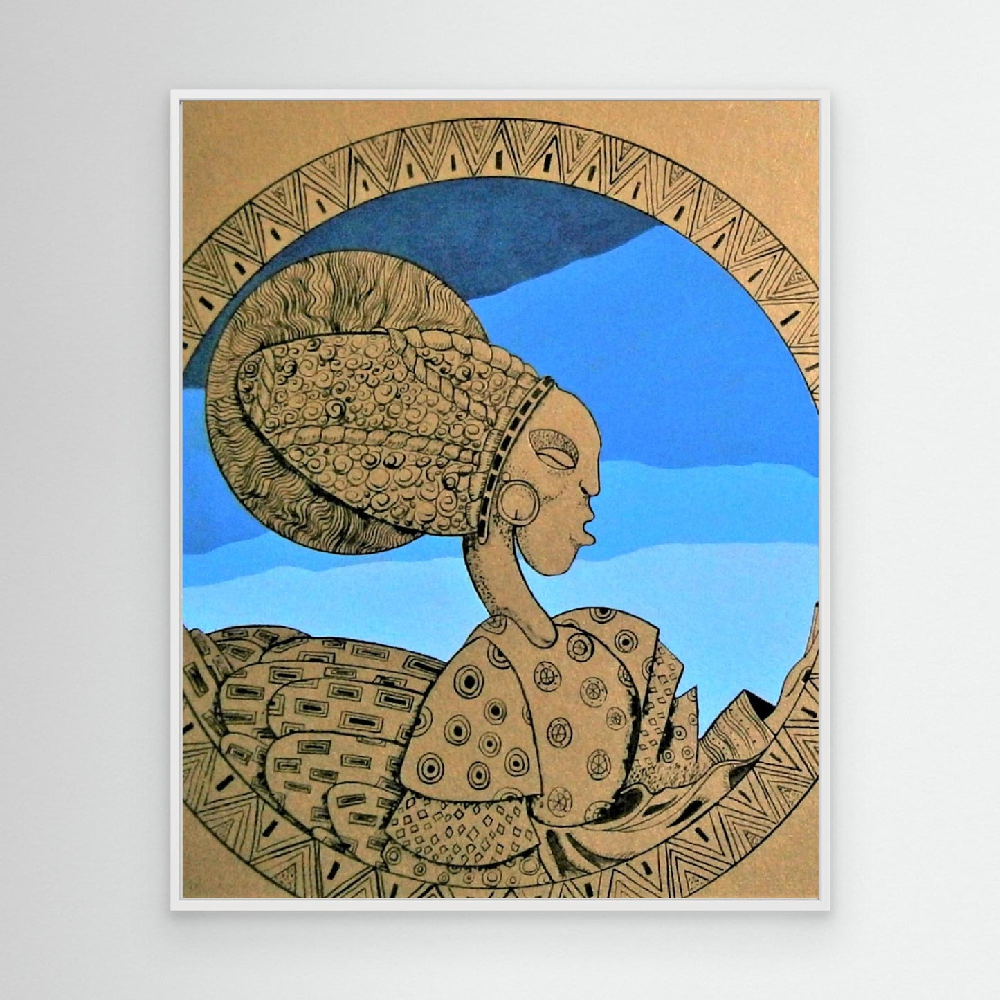 Afro Art Deco Woman In Gold.