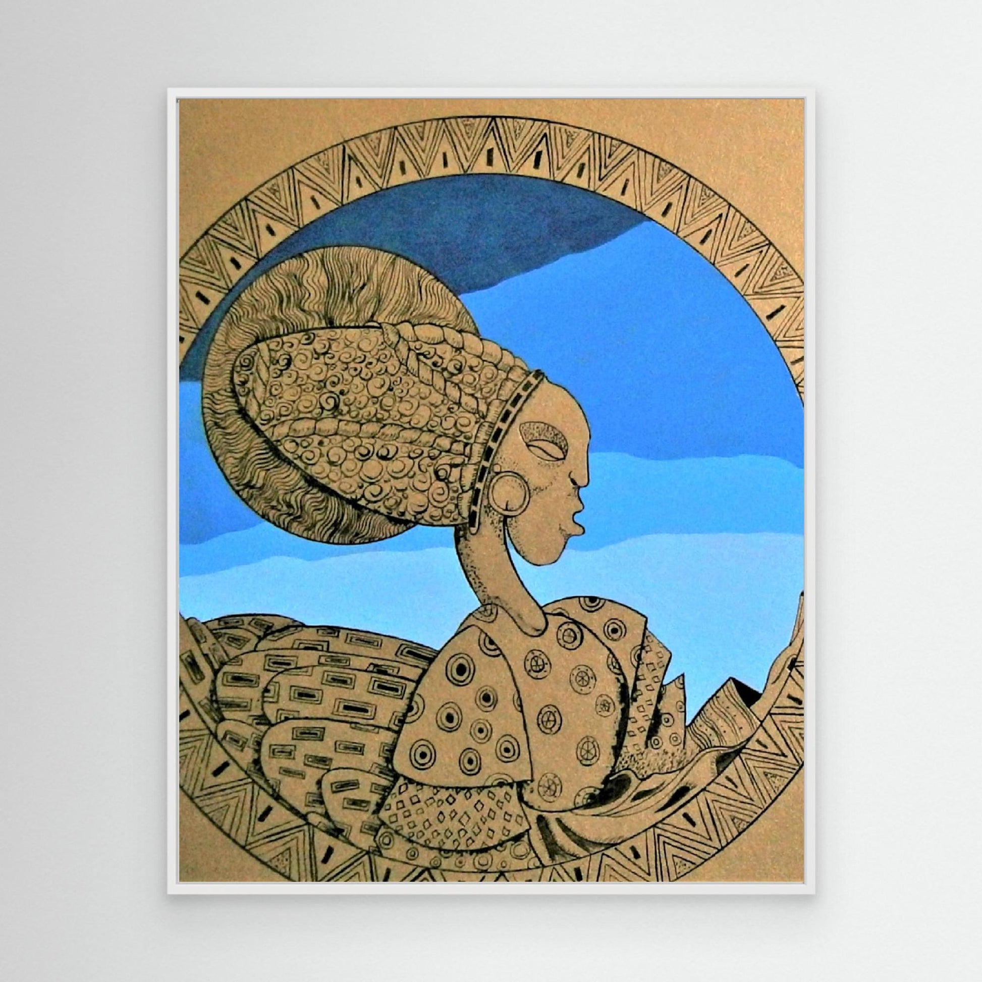 Afro Art Deco Woman In Gold.