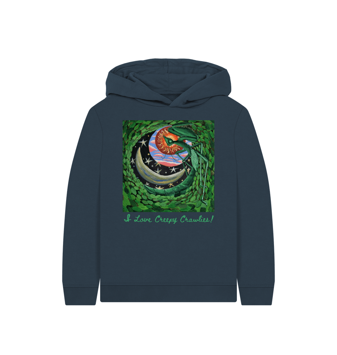 Navy Blue Printed Kids Hoodie