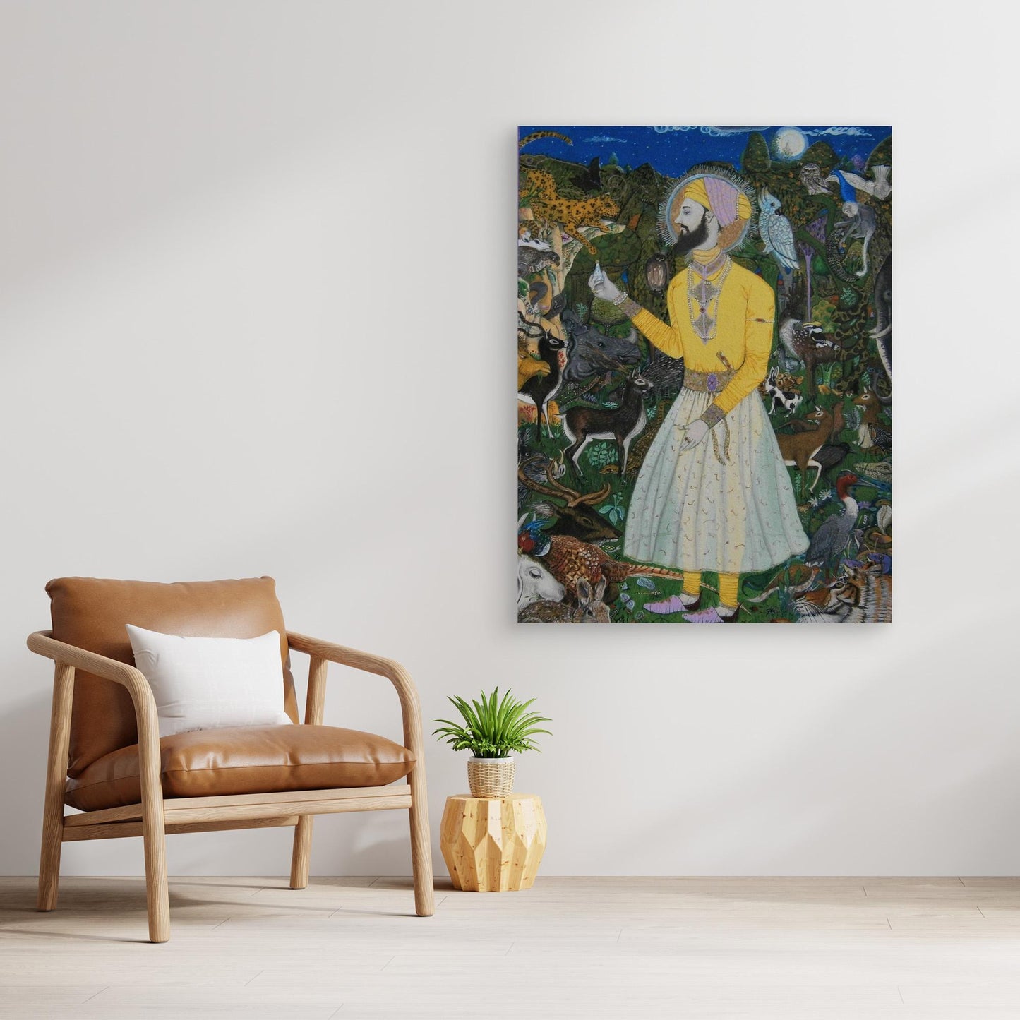 Guru Har Rai In The Celestial Garden