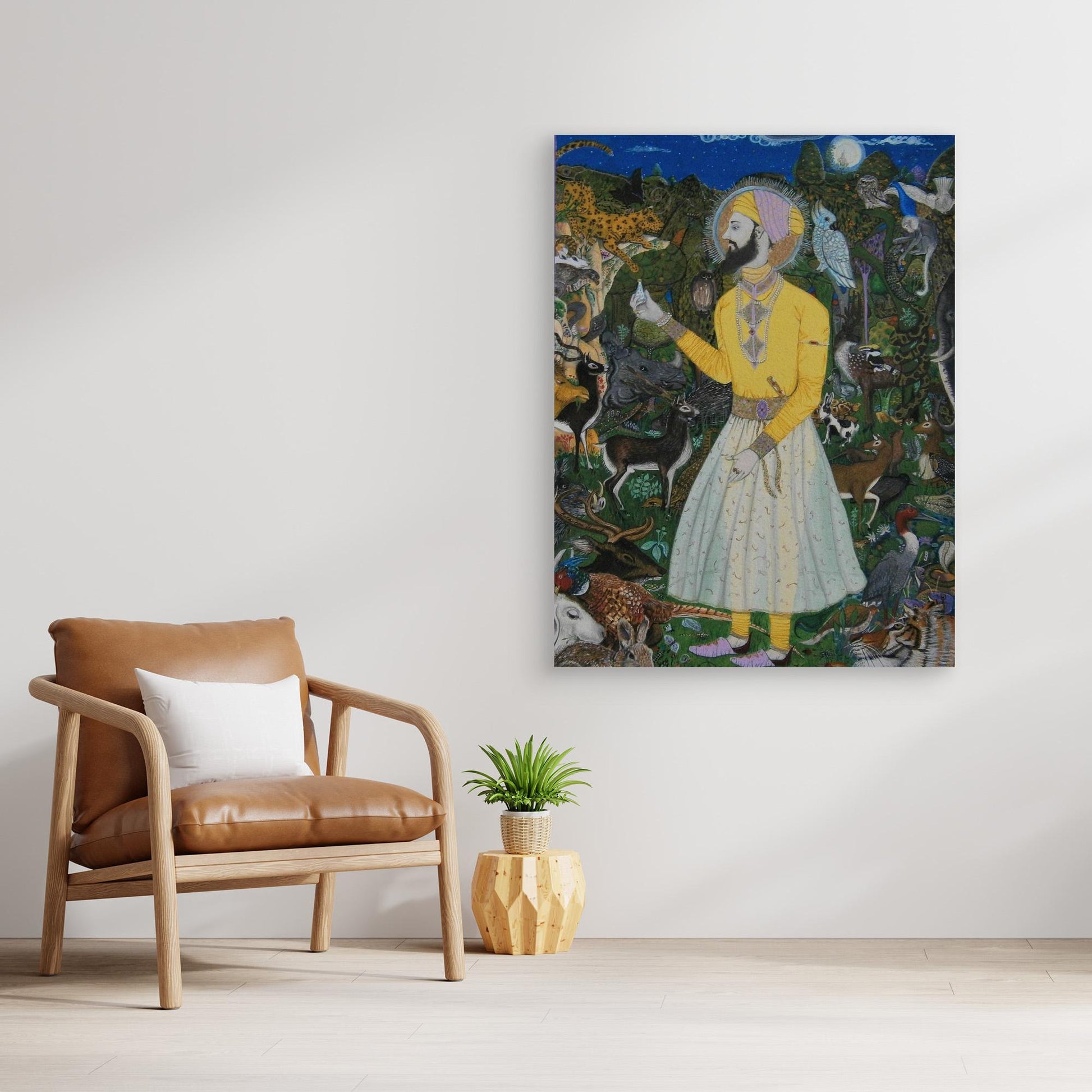 Guru Har Rai In The Celestial Garden