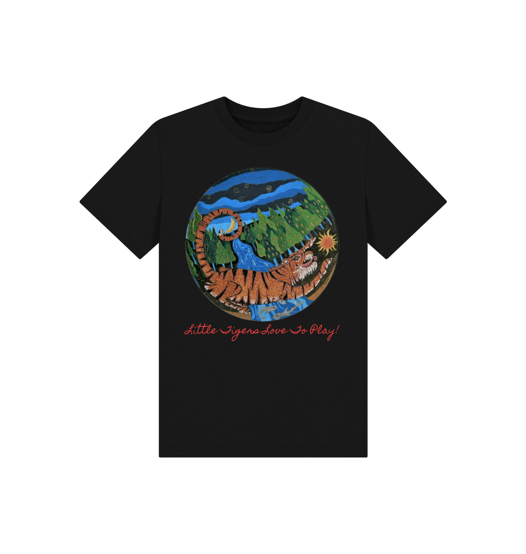 Black Printed Kids T-Shirt