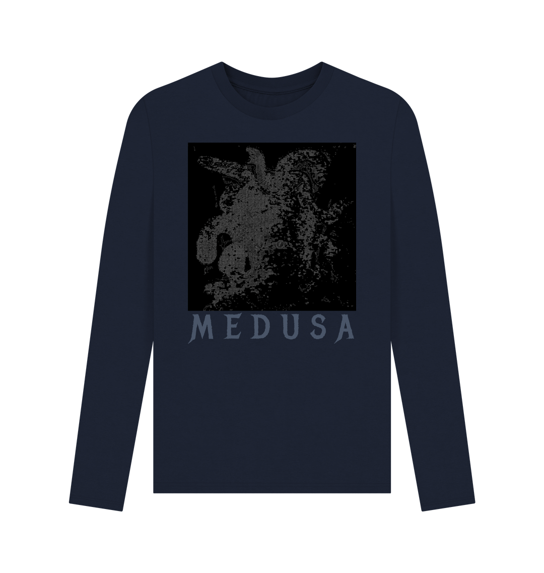 Navy Blue Printed Long Sleeve T Shirt