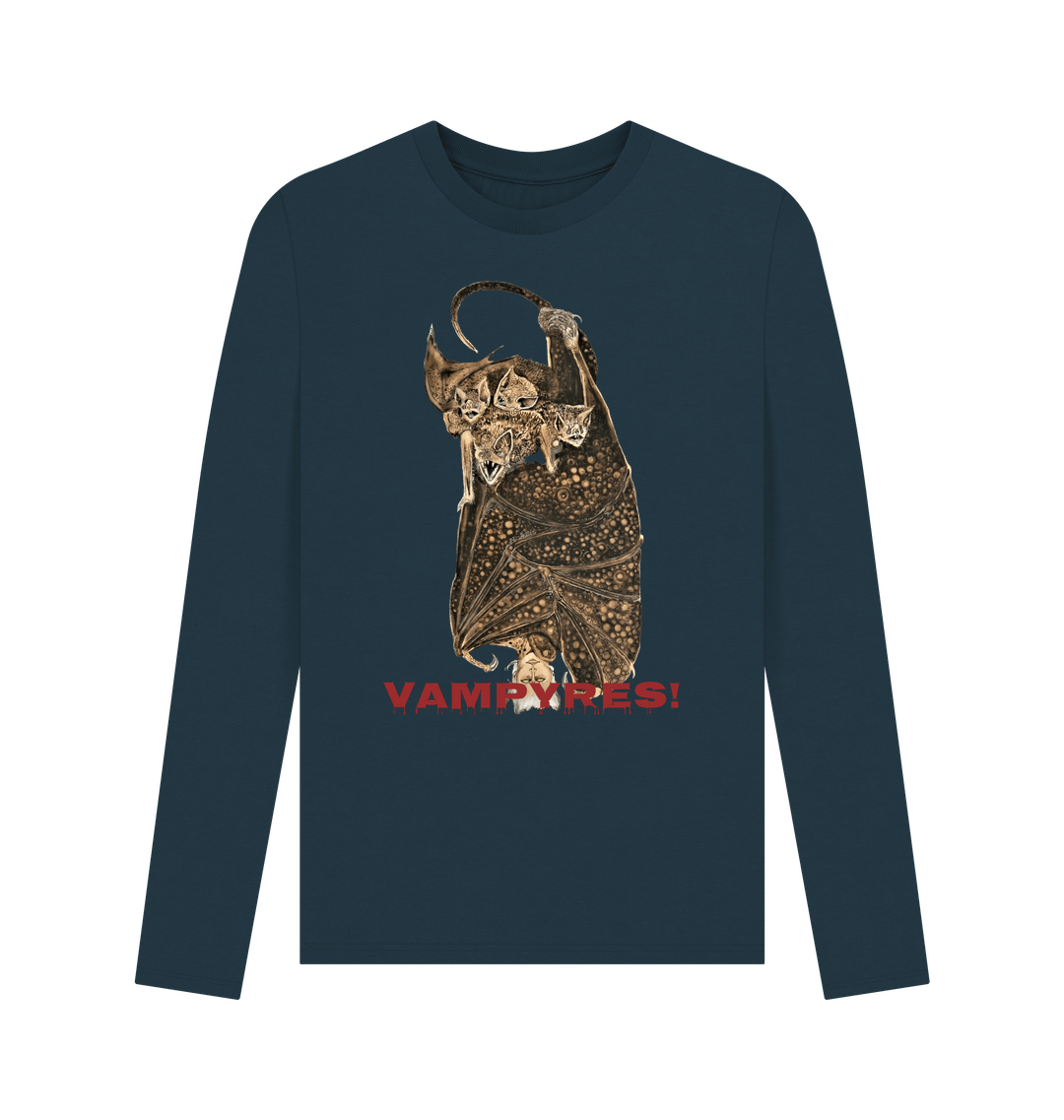 Denim Blue Printed Long Sleeve T Shirt
