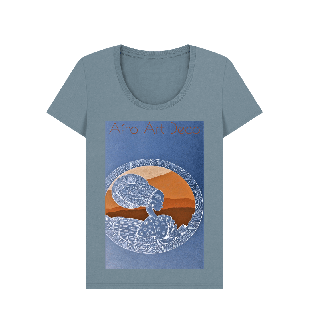 Stone Blue Printed T-shirt