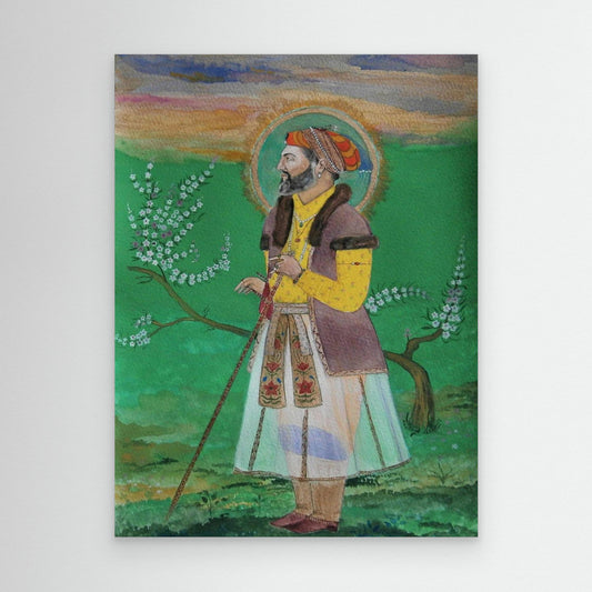 Emperor Shah Jahan In a Purple Velvet Tunic.