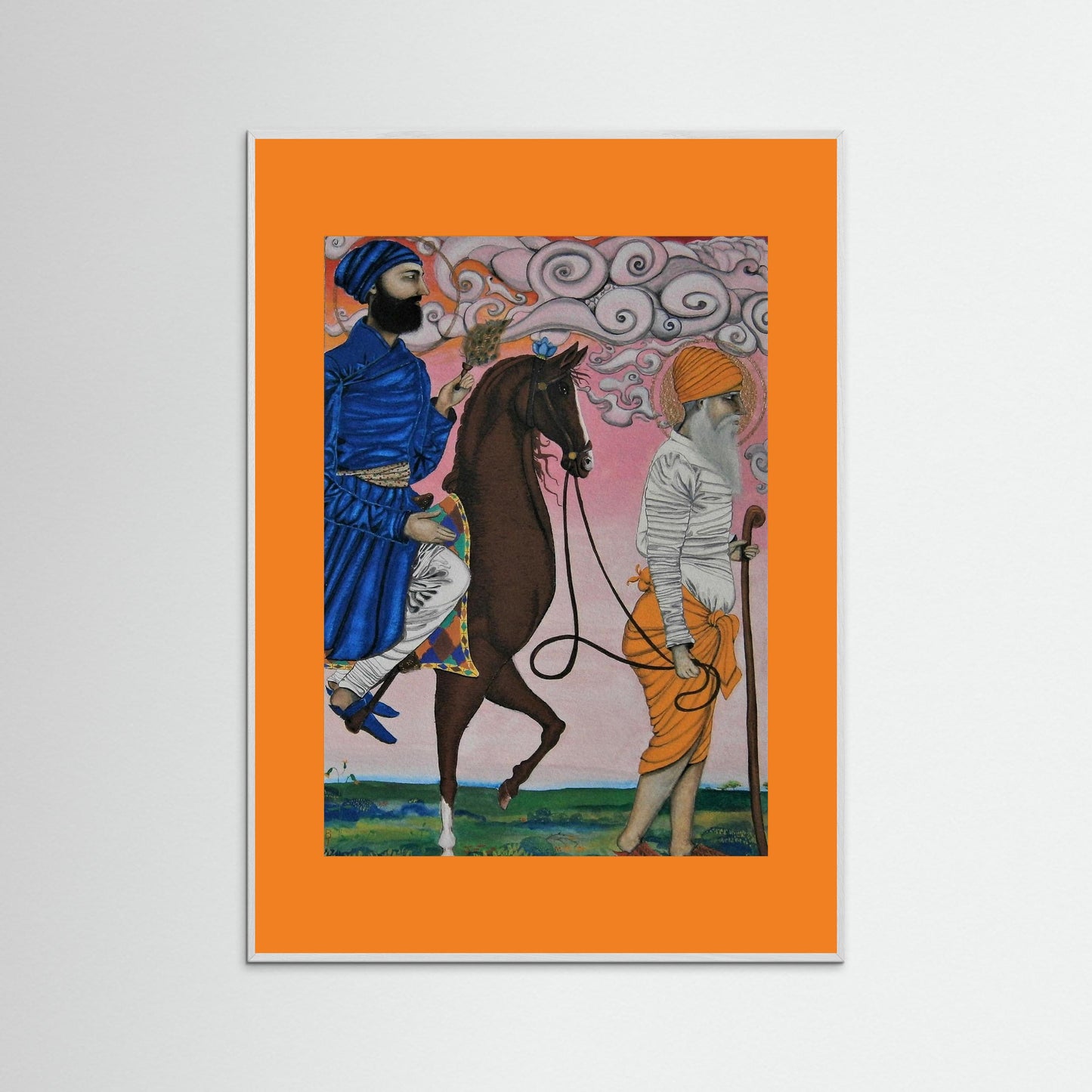 Guru Angad Dev on Horseback.