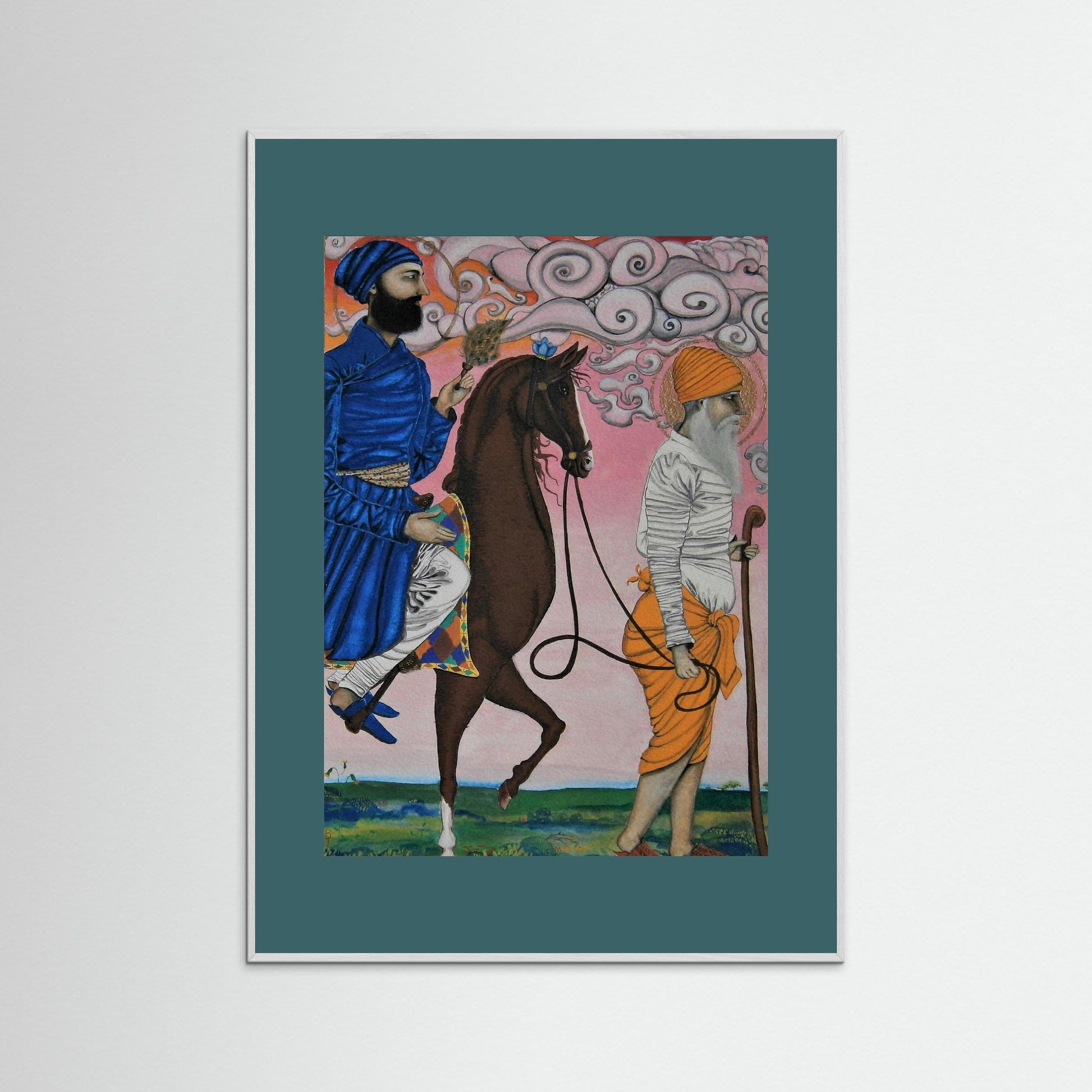 Guru Angad Dev on Horseback.