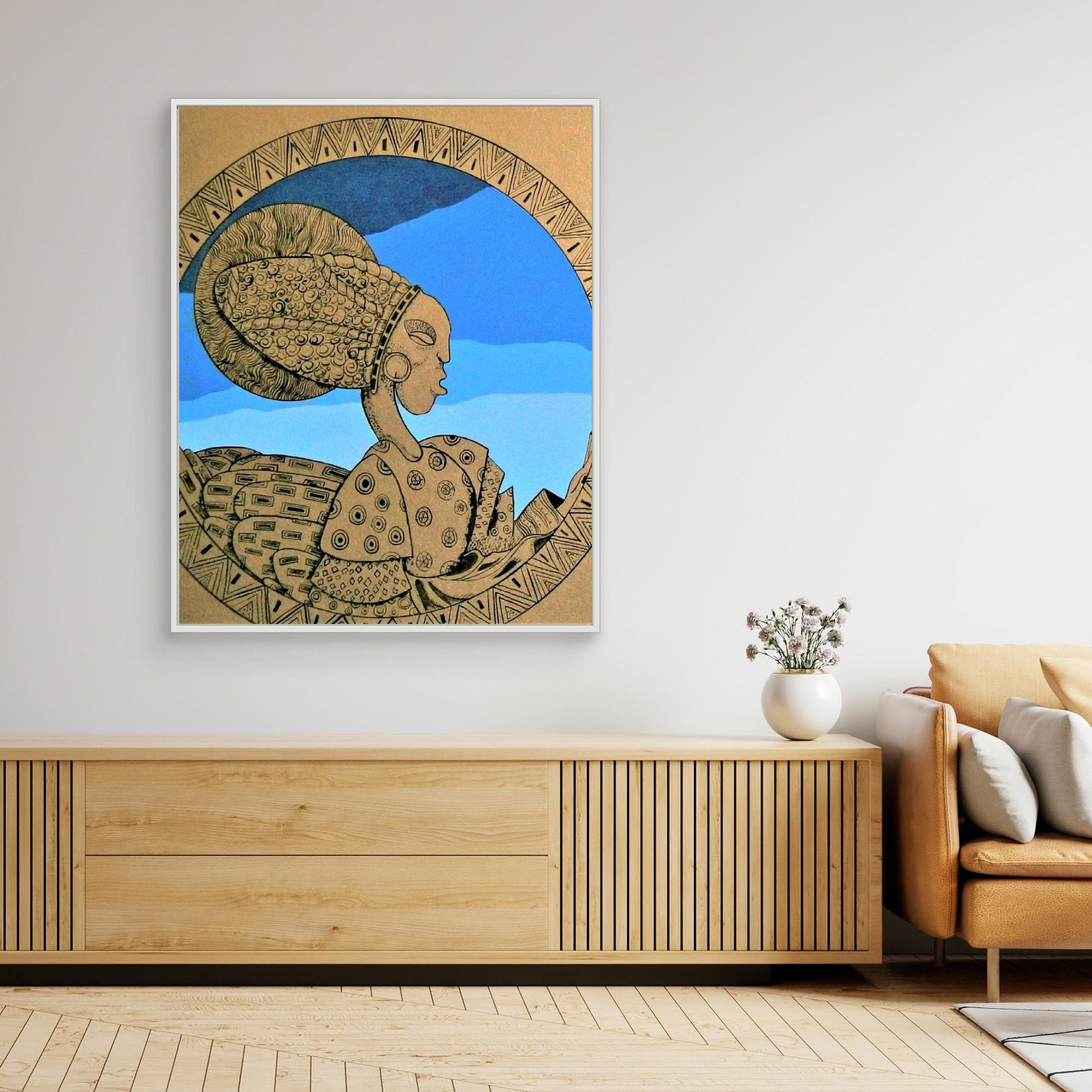 Afro Art Deco Woman In Gold.