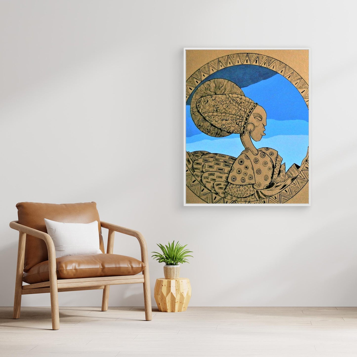 Afro Art Deco Woman In Gold.