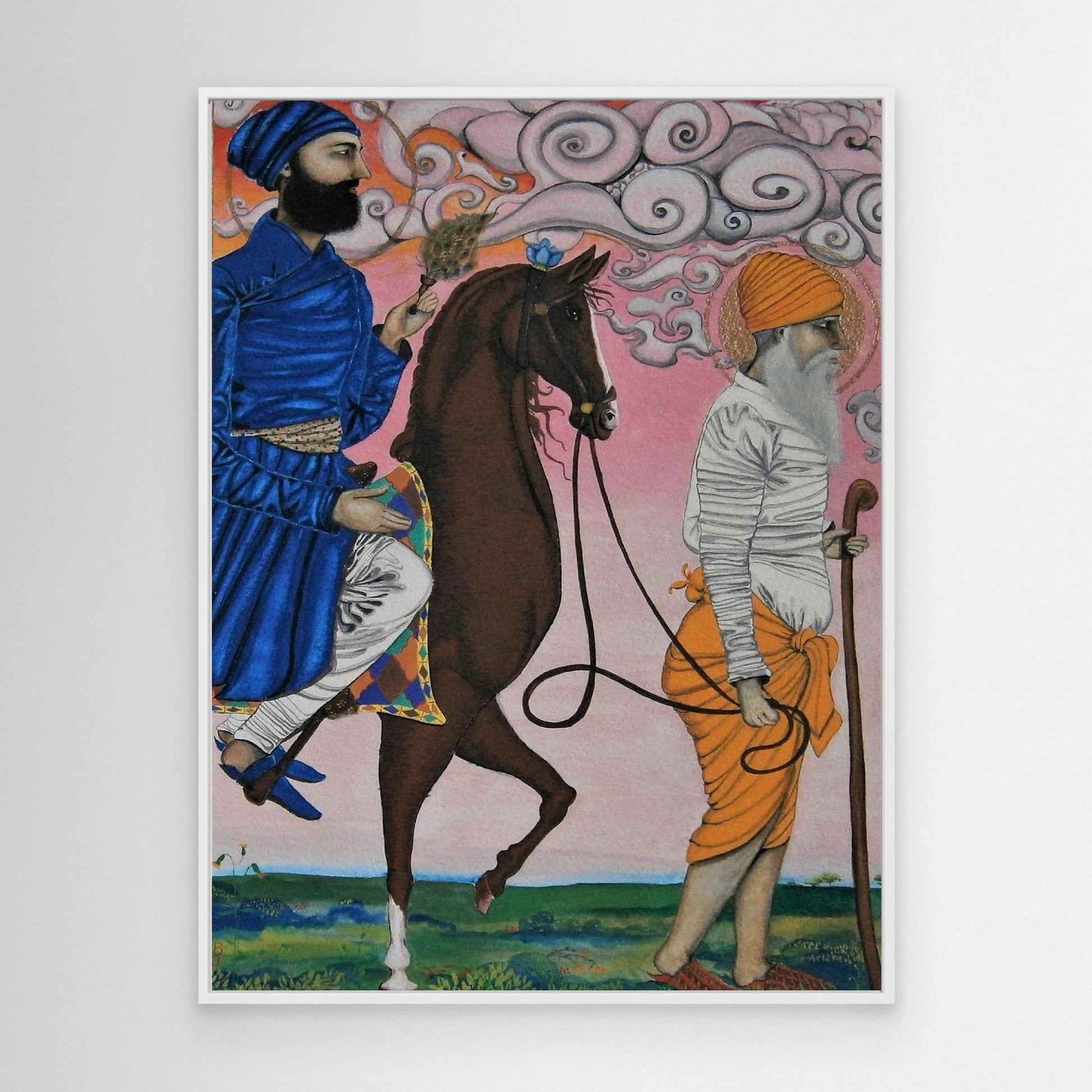Guru Angad Dev on Horseback.
